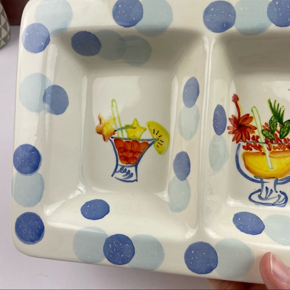 Nantucket Home 3 Section Serving Dish Tray Cocktail Summer Theme Home - Picture 2 of 6